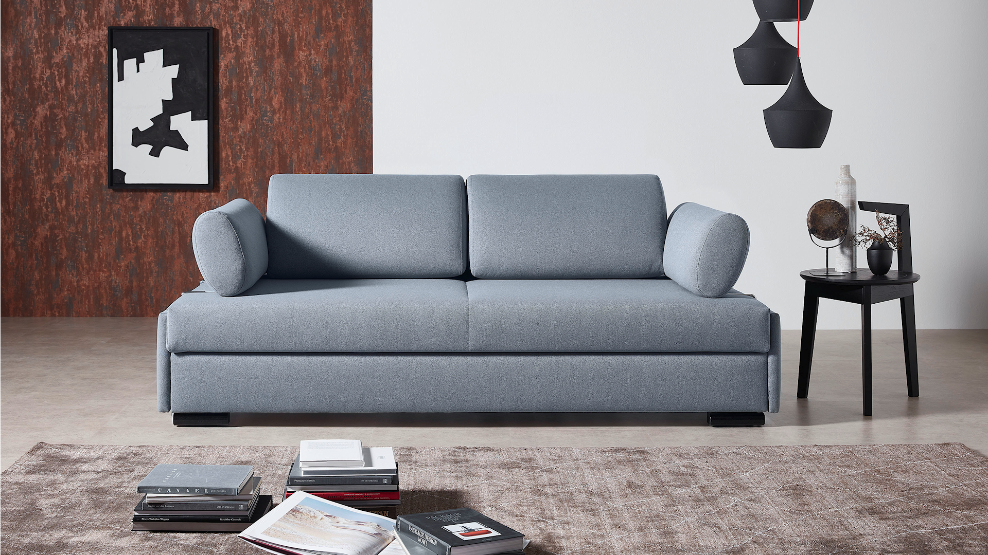 Schlafsofa Z22388 - Stoffbezug, grau