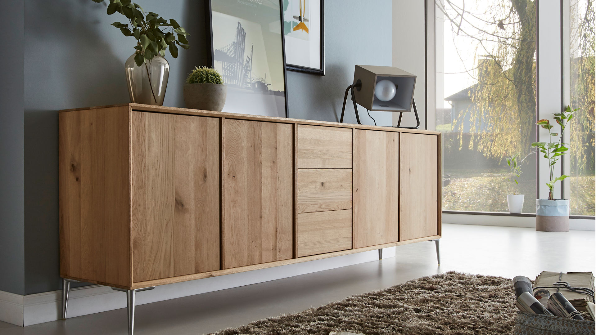 Sideboard Massivholz Wildeiche Z23057