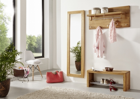Garderobe Set Holz massiv Wildeiche Z23073-2